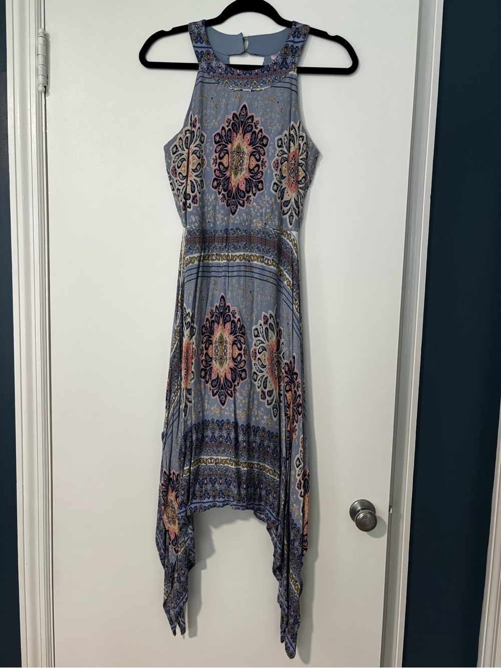 Alya Light Blue Bohemian Asymmetrical Dress